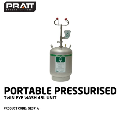 PRATT PORTABLE EYEWASH 45L WITH TWIN EYEWASH